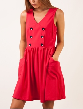 Rochie De Vara Cu Buzunare Mari Fucsia